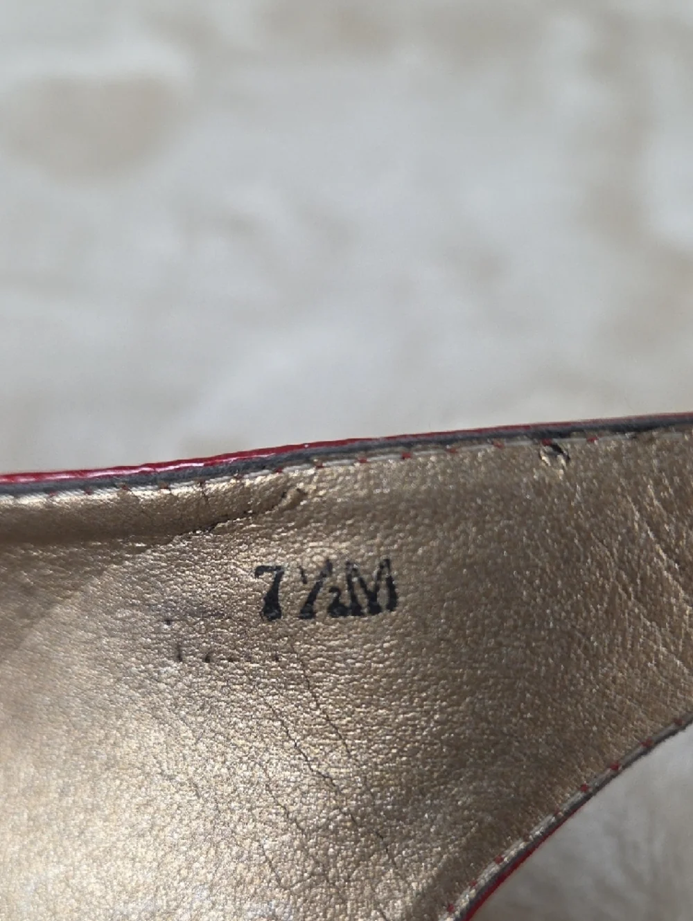Vaneli Red Peep-Toe Slingback Heels - Picture 7 of 9